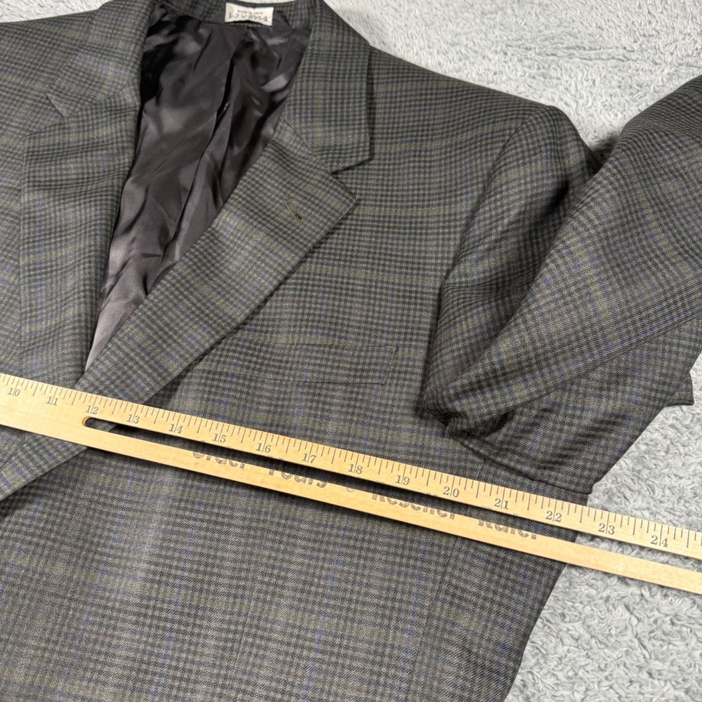 Jos. A. Bank Sport Coat Mens 44R Silk Wool Windowpane Multicolor Plaid Jacket - Picture 8 of 10